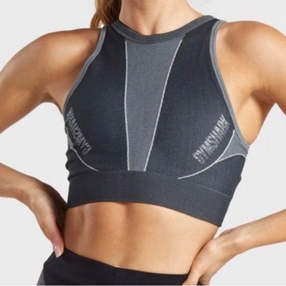 Gymshark Gray Turbo Seamless Sports Bra - Womens Small